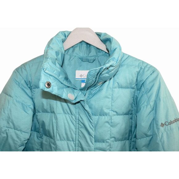 Columbia Down Insulated Puffer Coat Jacket Omni-Shield Blue Size M - Picture 3 of 8